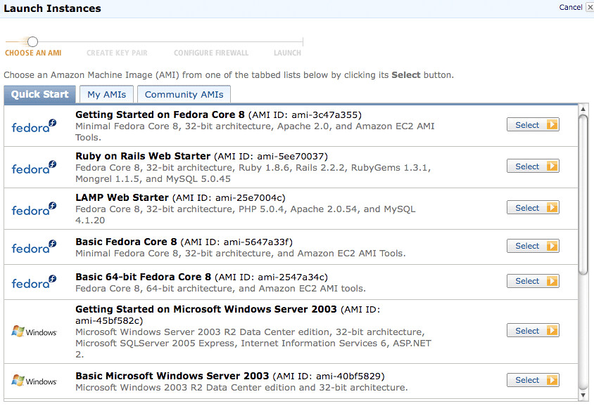 Amazon EC2 AMI quick start