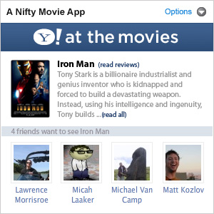Yahoo! Application Platform small view sample