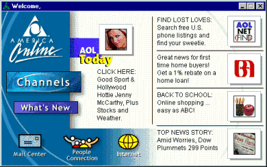 AOL Welcome page 1999