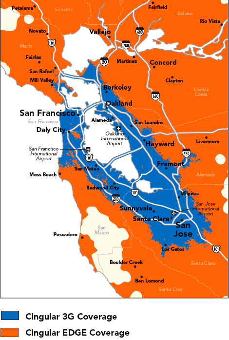 Cingular Bay Area 3G coverage