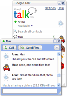 Google Talk screenshot