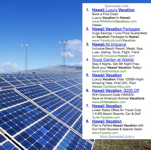 Solar panels, wind turbines, Google AdSense