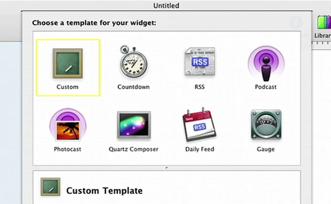 Dashcode template selection