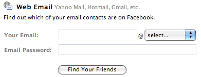 Facebook Friend Finder find by email