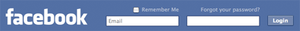 Facebook login bar