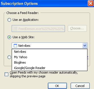 Firefox 2.0 default online aggregators