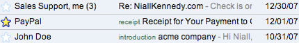 Gmail inbox message view