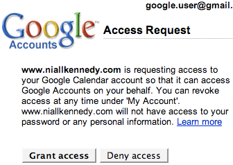 Google Accounts Access example