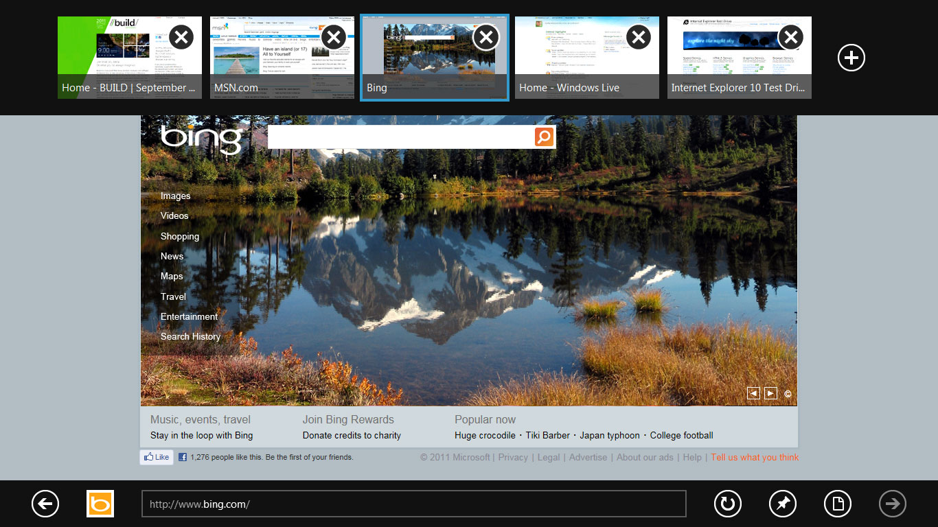 Internet Explorer 10 metro view
