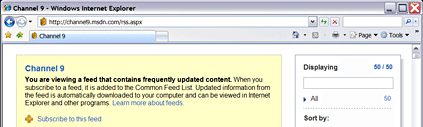 IE7 feed view