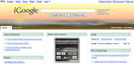 iGoogle Desktop widgets