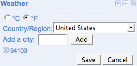 iGoogle weather preference