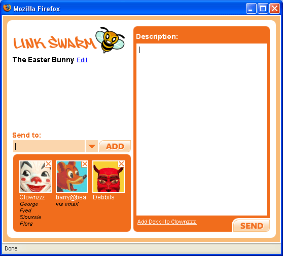 Link swarm sharing in Mugshot