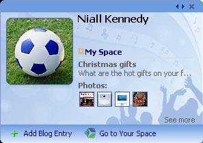 MSN Messenger profile box
