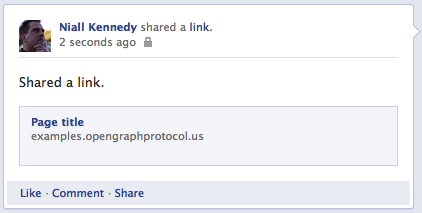 Facebook shared story without Open Graph protocol markup