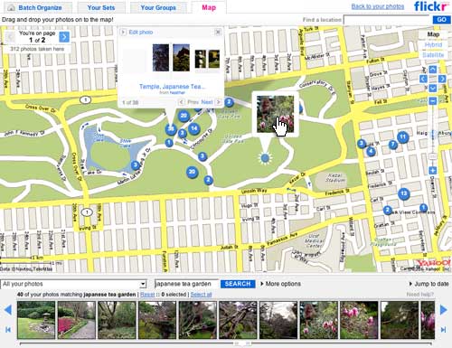 Flickr Organize map view Golden Gate Park