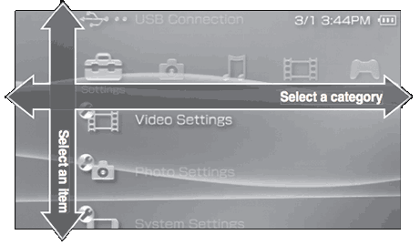 PSP XMB interface