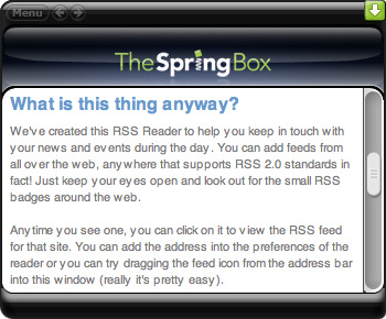 TheSpringBox RSS widget
