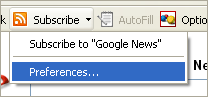 Google Toolbar subscribe to feed