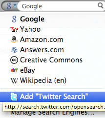 Twitter OpenSearch example