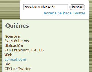 TwitterFE Spanish language example