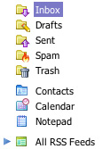 Yahoo! Mail menu