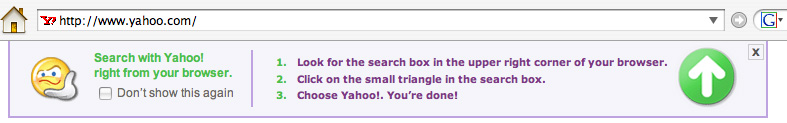 Yahoo search plugin prompt